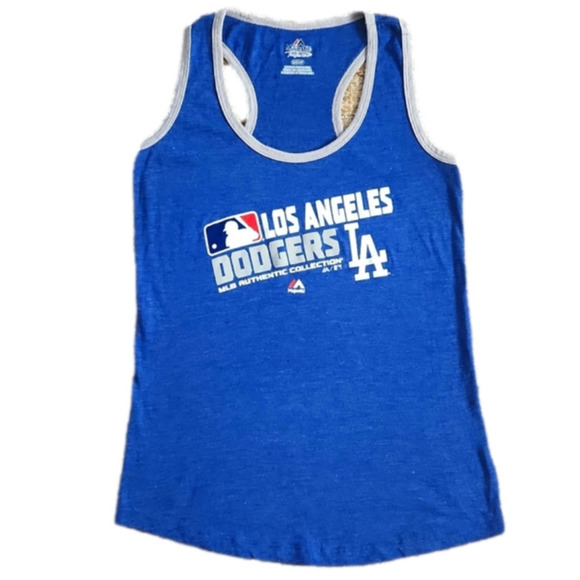 3/$20 Majestic Blue MLB L.A. Dodgers Tank Top - Picture 1 of 6